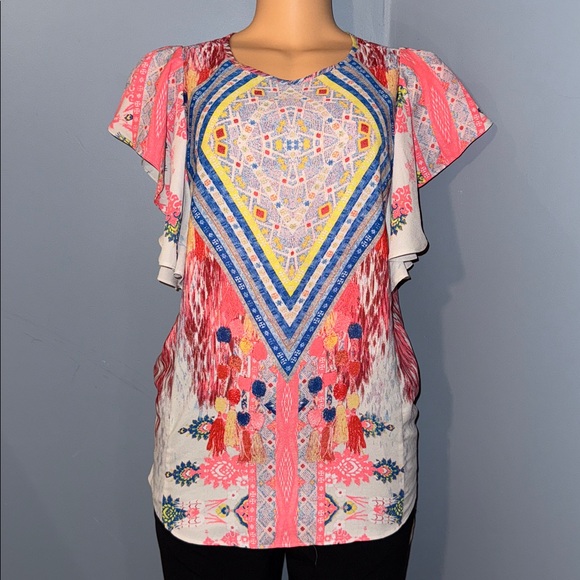 GB Tops - GB Colorful Patterned Blouse - Size XS